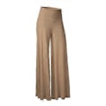 Miniatyrbillede 1 af 2: Plus Size Dame Ensfarvede Høj Elastisk Talje Casual Sommer Fit & Flare Bukser (4XL Khaki)