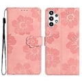 Miniatyrbild 1 av 5: För Samsung Galaxy A32 5G/M32 5G PU Läder Plånboksfodral Blommor Tryck Telefonfodral med Ställ (Stil C)