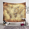 Pikkukuva 1 / 2: Koristeellinen kuvakudos Historiallinen Atlas Vanha Maailmankartta Seinävaate Kodin Sisustus Seinäsisustus Koristeluun 150x200 Cm2.