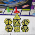 Miniatyrbillede 2 af 5: 7x Polyhedriske Terninger Sæt Festartikler Festspil Terninger D4~D20 til Kort (Gul)