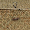 Miniatyrbillede 2 af 3: Halmkurv med låg Rattan Vævet Kurv Skrivebord Tøj Diverse Opbevaringsboks til Soveværelse Hjem Decor (L)