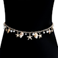 Miniatyrbild 3 av 5: Seashell Starfish Chains Waist för kvinnor Boho Conch Body Chains Pearl Starfish Vattentäta Chains Waist Sommar Strand Body