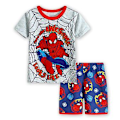 Miniatyrbild 1 av 2: Superhjälte Spiderman Barn Pojkar Pyjamas Sovkläder Set Sommar T-shirt Shorts Kit (1-2 År B)