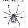 Pikkukuva 2 / 5: Viktorian tyylinen helmiäisrunko ja Micro Pave Spider Brossi Pins Silver Tone Goth Asusteet Pins reppuille