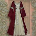 Miniatyrbillede 3 af 5: Kvinder Middelalder Retro Hof Prinsesse Cosplay Kostume Lang Kjole Elegant Heks (L Grøn)