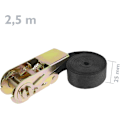 Pikkukuva 2 / 5: 4 kpl:n sarja räikkäkiristyshihnoja 2,5 m x 25 mm 800 kg, väri musta