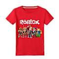 Pikkukuva 1 / 2: Roblox-painatettu lasten poikien lyhythihainen T-paita kesäpaita pyöreäkaulainen yläosa (7-8 vuotta punainen)