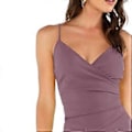 Miniatyrbilde 3 av 5: Sexy, rynket, asymmetrisk V-hals bodycon cami-kjole for kvinner (style934)