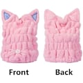 Miniatyrbild 2 av 5: 2 st Ultra Absorbent Hår Snabbtorkande Handduk Mikrofiber Hår Tork Wrap Turban Söta Kitty Öron Mössa Bad Verktyg Hatt för Kvinnor