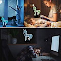 Miniatyrbilde 5 av 5: Enhjørning (d) 3D Illusions nattlys leker, 16 farger skifter smart berøring & fjernkontroll, hjemmedekor LED nattbord skrivebordslampe, jul bursdag