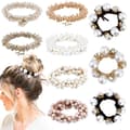 9 st pärlhårband elastiska hårscrunchies håller kristallpärlor bulk hårsnören stretchiga handgjorda boho håraccessoarer