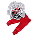 Miniatyrbild 1 av 2: Pojkarnas Långärmade Nattkläder Spiderman Superman Pyjamas Set (5-6 År Röd Grå Spiderman)