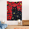 Pikkukuva 2 / 4: 130x150cm Punainen Seinävaate Tapetti Luontokoristeille Vuodevaatteille