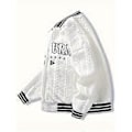 Miniatyrbilde 5 av 5: Jakke Baseball Uniform Hverdagslig Casual Par Trendy Merke Allsidig Jakke(M Hvit)