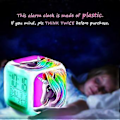 Miniatyrbillede 4 af 5: Unicorn Digital Vækkeure til Piger, Glødende Nat LED LCD Cube med Lys Børn Vågner Op Sengelampe Fødselsdagsgaver til (B