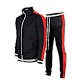 Pikkukuva 5 / 5: 2 osaa/setti: Pysäytyskaulus, pitkähihainen, monitaskullinen vetoketjullinen takki ja housut, miesten syksyinen raidallinen ja laikuttu slim-tracksuit-asu (3XL keltainen)