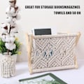 Miniatyrbillede 4 af 5: Bohemian magasinholder - Foldbar håndlavet vævet magasinholder
