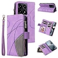 Miniatyrbillede 1 af 5: KT Multi-Function Series-5 Til Xiaomi 14T Etui Lynlås Pung Læder Telefon Cover Stativ (Style C)