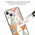 Miniatyrbillede 2 af 4: Til Iphone 13 Mini Marmor Hærdet Glas Bagcover TPU Kant Case (hcbl-25) (HCBL-5)