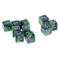 Pikkukuva 2 / 5: 10 KPL D6 Monitahoisia Noppia DND-peliin (Violetti Vihreä)
