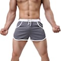 Miniatyrbild 1 av 5: Fianao Herrar Färgblock Sommar Sport Gym Byxor med Snörning Strandbyxor Badbyxor (XL Grå)