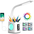 Pikkukuva 1 / 5: Opetustyyli LED-pöytälamppu USB-latausportilla & näytöllä & kalenterilla & värillä