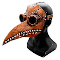 Pikkukuva 1 / 2: Ruttotohtorin Naamio Halloween Linnut Pitkä Nenä Tekonahka Steampunk Cosplay Rekvisiitta (Ruskea)