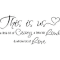 Pikkukuva 1 / 5: This is Us Crazy Loud Love Seinätarra Vinyyli Rakkaus Lause Seinätarra Inspiroiva Perhe Lause Tarra Taide Kirjaimet Sanonta Kodin Sisustus Makuuhuoneeseen