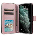 Miniatyrbillede 2 af 5: Til iPhone 11 Pro Etui Rhombus PU Læder Flip Telefon Cover Lynlås Pung (Style C)