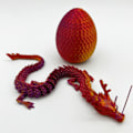 Miniatyrbild 1 av 3: Kristalldrak-Fidgetleksak med Överraskningsdrakägg - Robust - 3D-tryckt Flexibel Artikulerande Drakskulptur i Plast