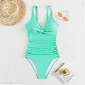 Pikkukuva 4 / 5: Rypytetty Yksikokoinen Uimapuvut V-Kaula Spaghetti Strap Twist Front Tummy Control Slim Yksikokoinen Uimapuvut (M)
