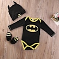 Pikkukuva 1 / 3: Vauvan ja taaperon Batman-pitkähihainen haalari, kengät, pipo -setti, vastasyntyneen vaatteet, asukokonaisuus (0-6 kuukautta)