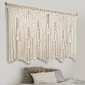Miniatyrbild 1 av 5: Stor Macrame Väggbonad 120*100cm Boho Gobeläng Vävd Väggde