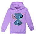 Pikkukuva 1 / 2: Lasten poikien ja tyttöjen Lilo ja Stitch -painatuksella varustetut hupparit pitkähihaisilla yläosilla, huppari (7-8 vuotta, violetti)
