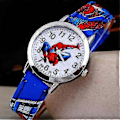 Miniatyrbild 1 av 5: Barn Pojkar Spiderman Quartz Klocka Tecknad Konstläder Armbandsur Gåva (Blå)