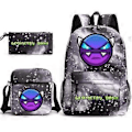 Pikkukuva 1 / 4: Geometry Dash Koululaukku Reppu Penaali Olkalaukku Kolmiosainen Set _21