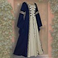 Miniatyrbilde 4 av 5: Middelalder Retro Hoff Prinsesse Cosplay Kostyme Lang Kjole Elegant Heks (3XL Svart)