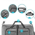 Miniatyrbillede 3 af 5: Rejsetaske, Weekendtaske til Kvinder, Foldbar, Stor