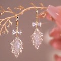 Miniatyrbilde 2 av 5: Zirkon Bue Crystal Blad Inlagt Rhinestones Luksus Ørepynt Kvinners Personlighet Mote Ørepynt Bryllup Smykker Bursdagsgaver-ed157 ( ED1244)