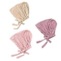 Miniatyrbillede 1 af 5: Kvindes Hætte Hætte Under tørklæde Turban Hætter Bundet Bonnet Elastisk Sovende Hår Hovedbind Blød Beanie Sovehatte (Sæt 4)