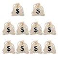 Miniatyrbillede 1 af 3: 12 stk. Hvide Ornament Dollar Tegn Bankpose Jule Slikposer Snoreposer Pengeposer Stof Snoreposer Gaveposer