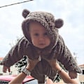 Miniatyrbillede 2 af 4: Spædbarns Baby Vinter Fleece Romper Varmt Sød Teddybjørn Hætte Jumpsuit (3-6 Måneder Brun)