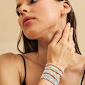 Miniatyrbild 2 av 5: 4 st. Flerfärgade Rhinestone Stackbara Stretch Armband för Kvinnor