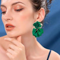 Miniatyrbild 4 av 5: Chiffon Akryl Rosenblad Örhängen Dangle Överdrivna Blomörhängen Drop Statement Floral Tassel Lätt Vikt Örhänge