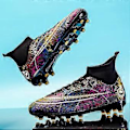 Miniatyrbillede 2 af 2: Herre Fodboldsko Skridsikre Fodboldsko Støvler Græs Fodbold Sneakers Yj068(35 sort)