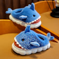 Miniatyrbild 3 av 5: Sharktofflor Mjuka Plyschtofflor Söta Haj Mjuka Vinter Sandaler För Flickor Och Pojkar.24-25.