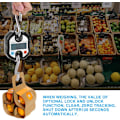 Miniatyrbillede 5 af 5: (sort) Bagageskala med 2 rustfrie stålkroge, bærbar digital