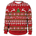 Miniatyrbillede 1 af 3: Juletrykte Par Sweatshirt Kvinder Mænd Langærmet Trøje Jumper Julefest Nyhed Toppe Feriegave (XL A)