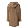 Miniatyrbillede 3 af 5: Dame Vinter Langærmet Tyk Plus Fløjl Hætte Casual Bomuld Varm Jakke Fleece Varm Frakke Hættetrøje Overtøj 1 stk (2XL Khaki)