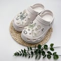 Miniatyrbillede 3 af 5: 20 Stykker 3D Clog-Sandaler Pynt (Grøn Sommerfugl), Sko Charms,